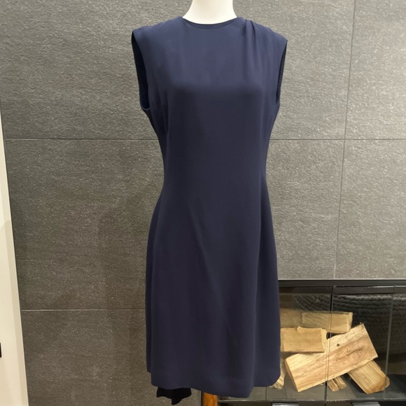 Christian Dior Silk Navy Back Drape Dress Size 10 - Picture 14 of 14